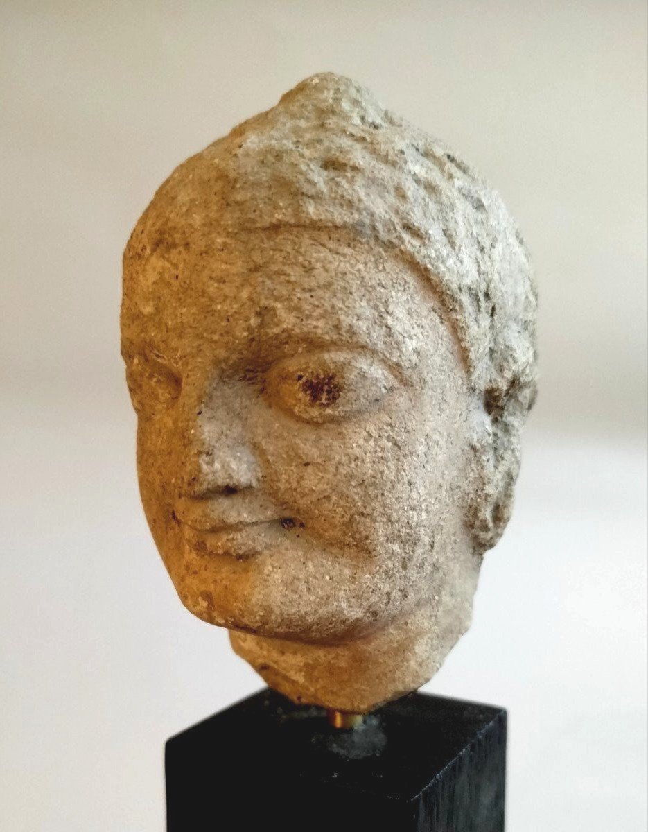 Head Of Buddha Gandhara III -th VI -th Century-photo-3