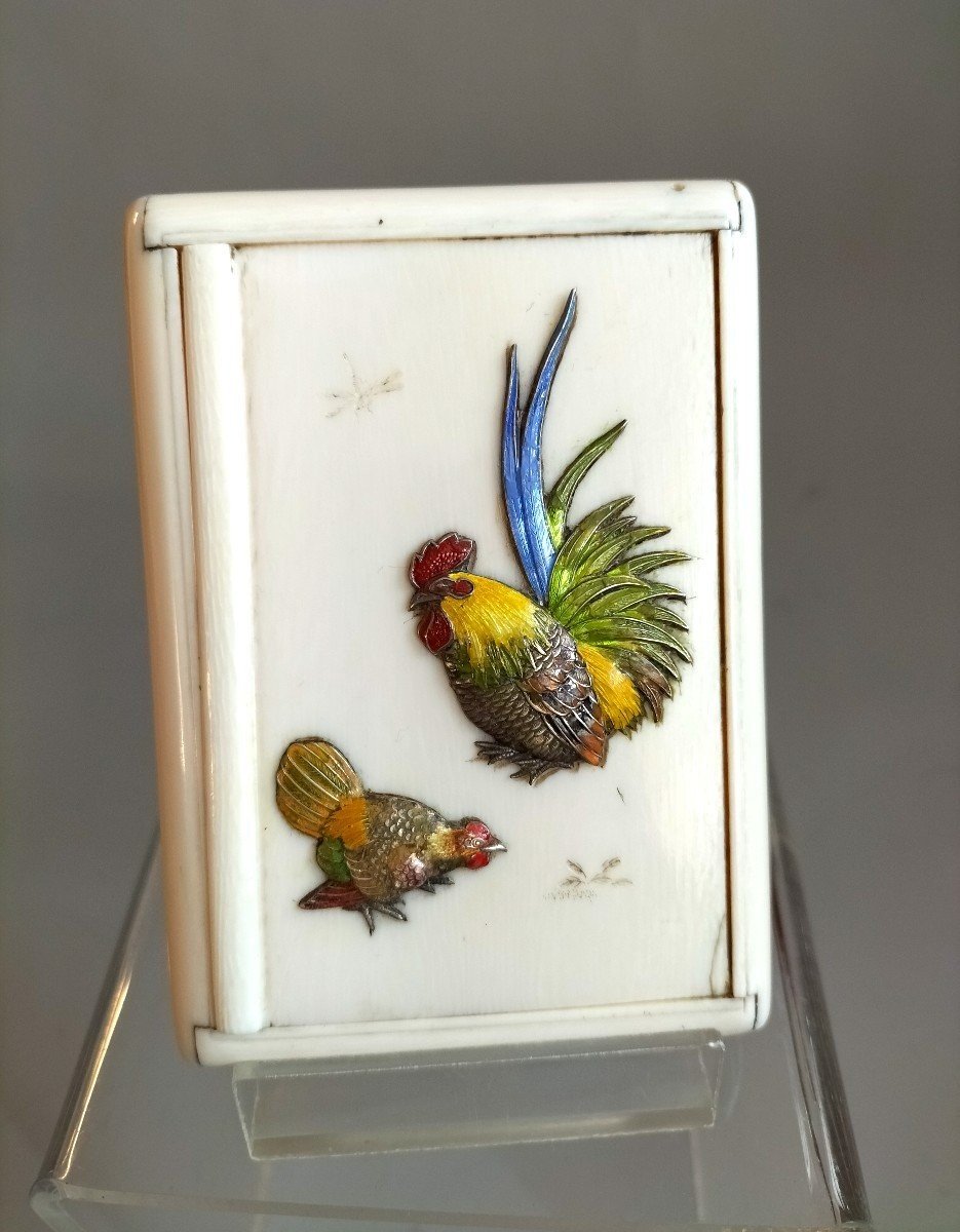 Japan Ivory Silver Case Meiji 1900