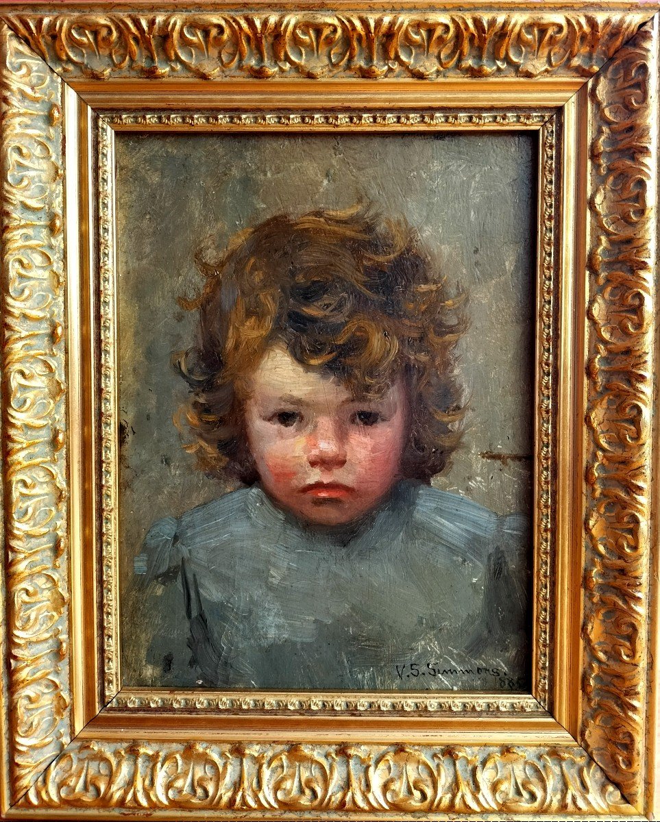 American Impressionist School Portrait Of A Child Vesta Simmons