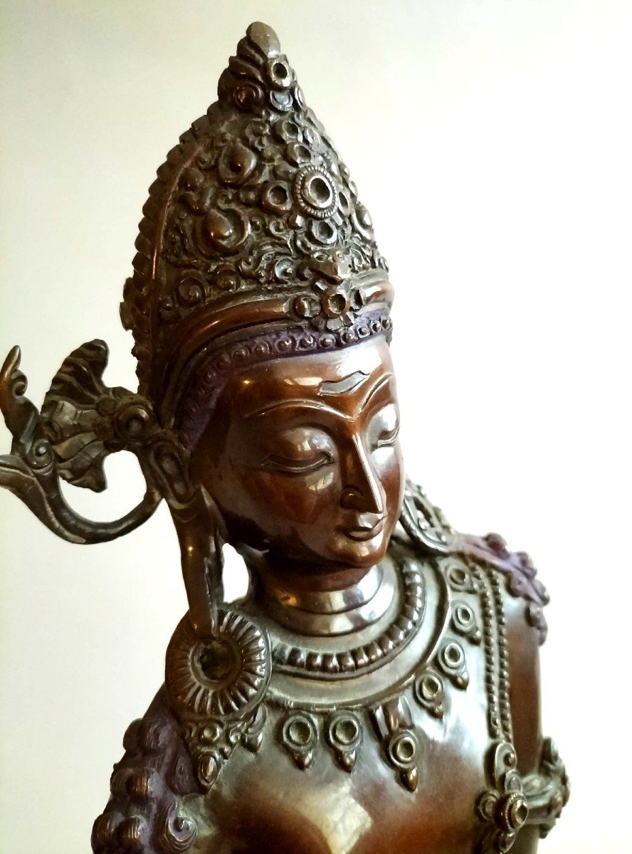 Indra N&eacute;pal Bronze Fin XIX &egrave;me Si&egrave;cle-photo-3