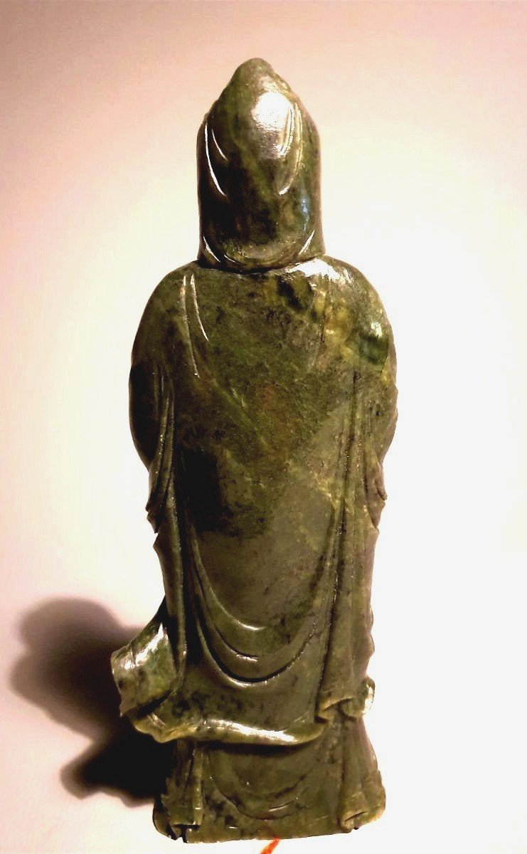China Large Nephrite Jade Guanyin Statuette-photo-4