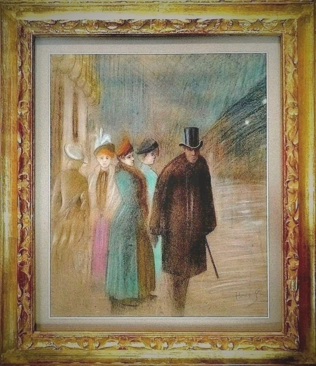  Pastel Paris Les Grands Boulevards Ecole Fran&ccedil;aise 1880