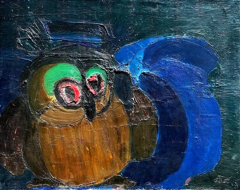 Ecole Expressionniste Abstrait Hiboux 1960