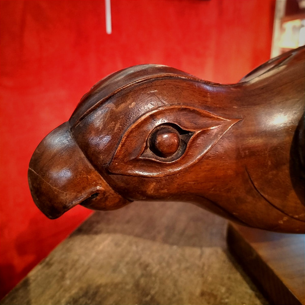 Sculpture Rapace En Bois Art D&eacute;co-photo-2