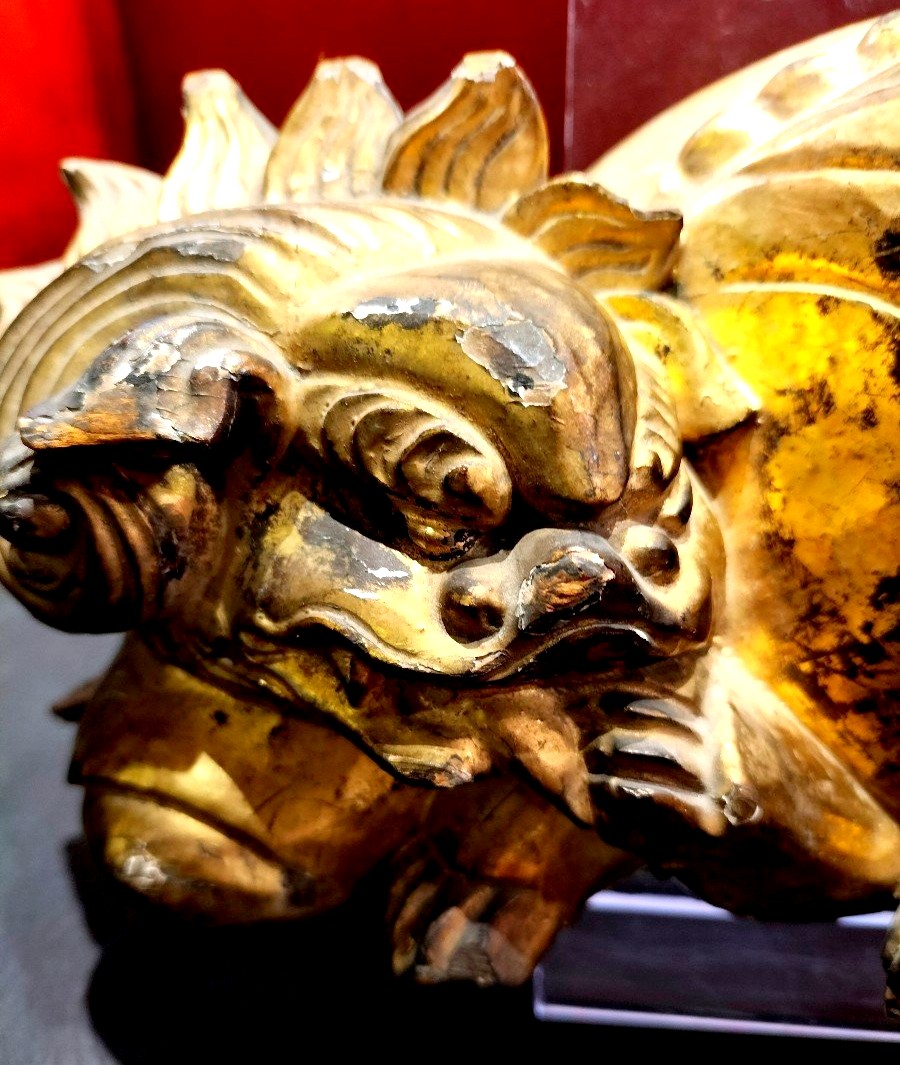 Shishi En Bois Dor&eacute; Japon Edo-photo-2