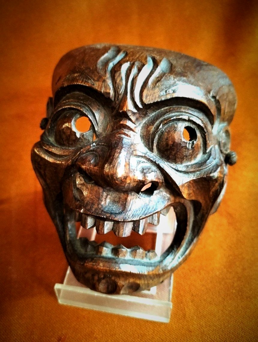 Pair Of Grotesque Masks, Meiji Period, Japan-photo-3