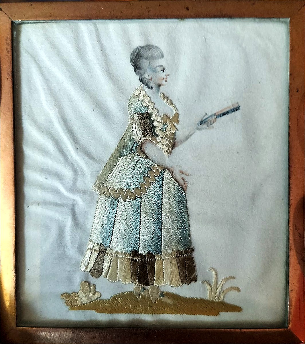Pair Of Miniatures Of A Couple From The 18th Century-photo-3