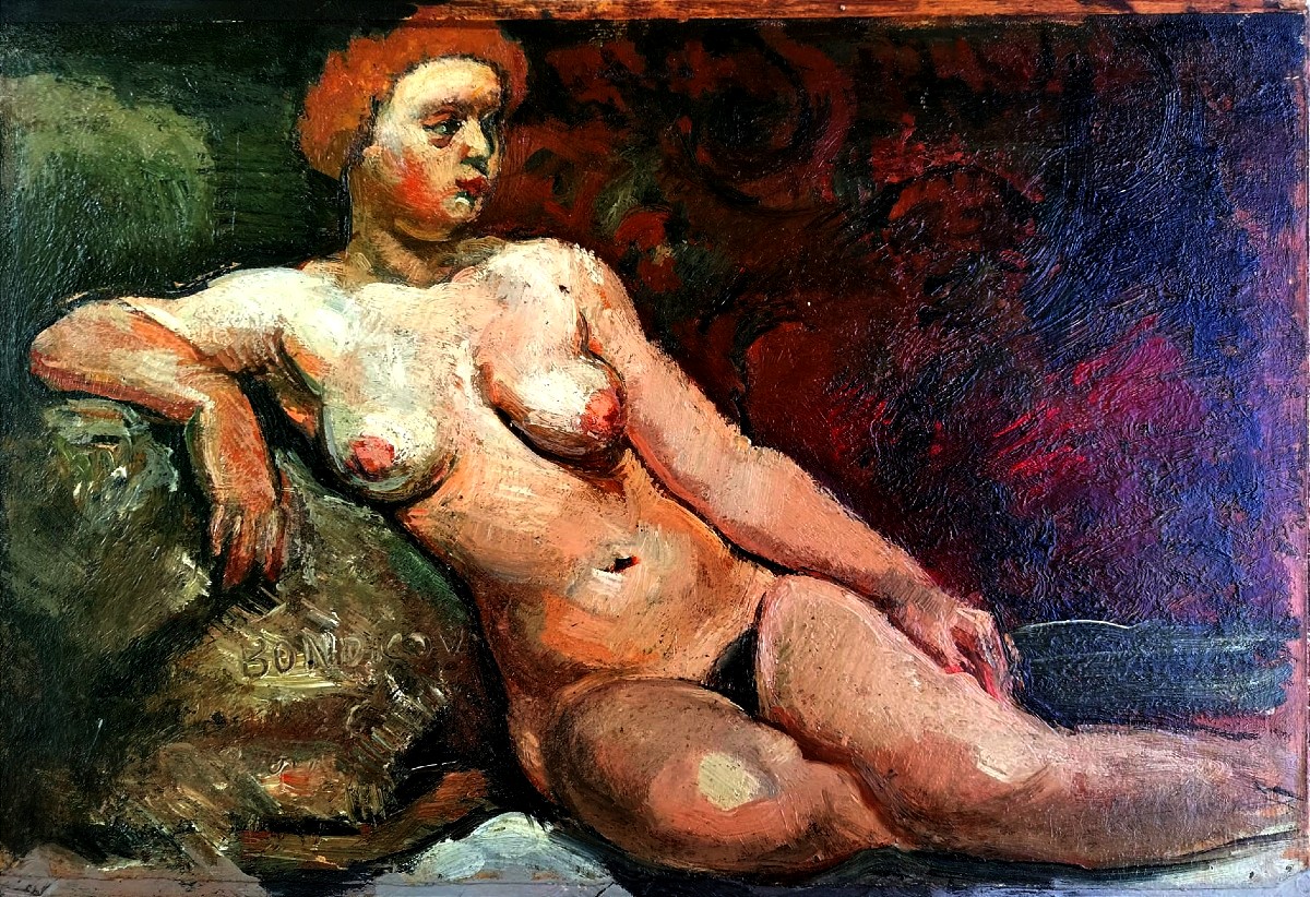 Femme nue allong&eacute;e Alexandre Bondicov 1930