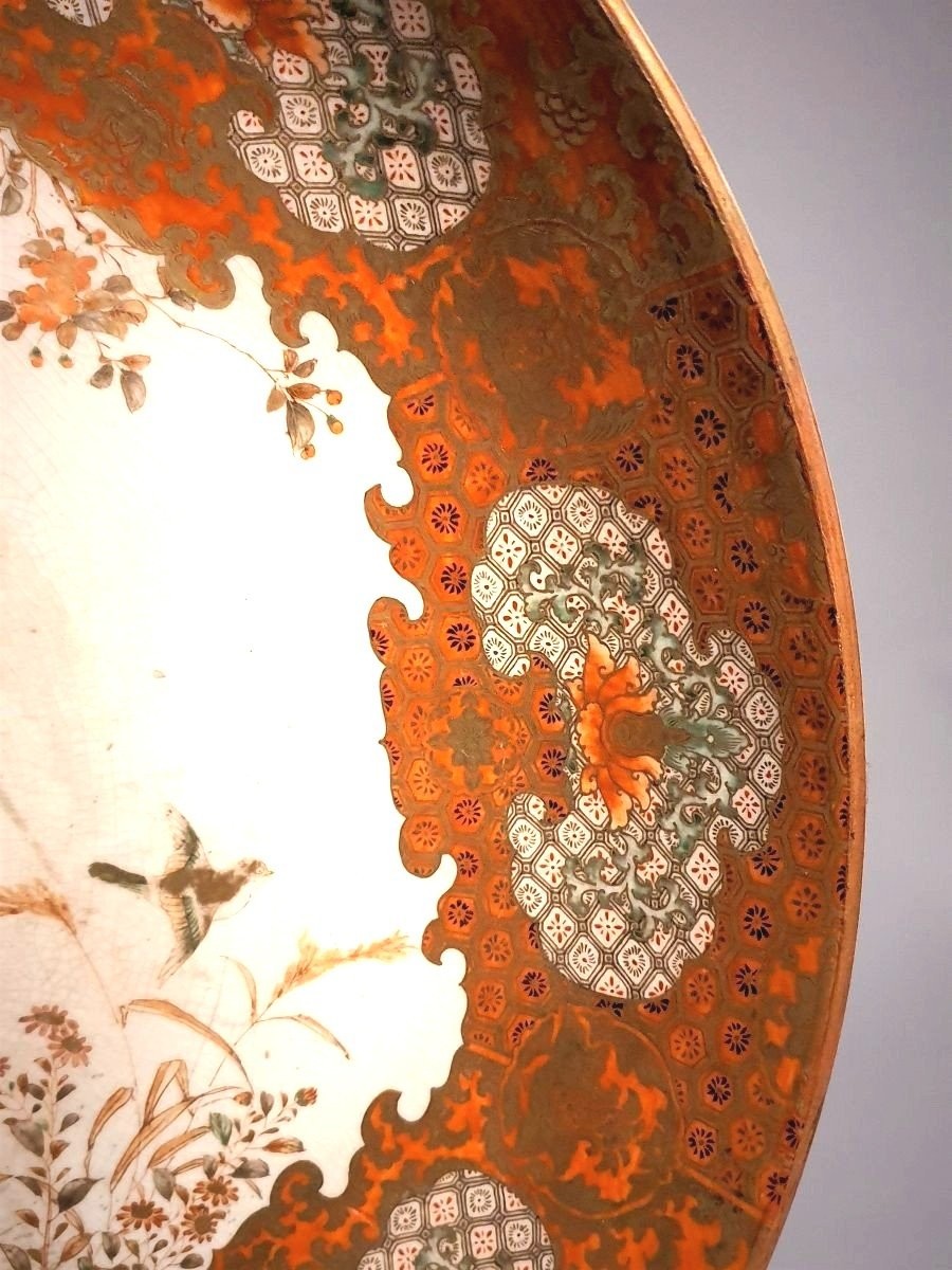 Large Kutani Porcelain Dish 1870 Japan-photo-4