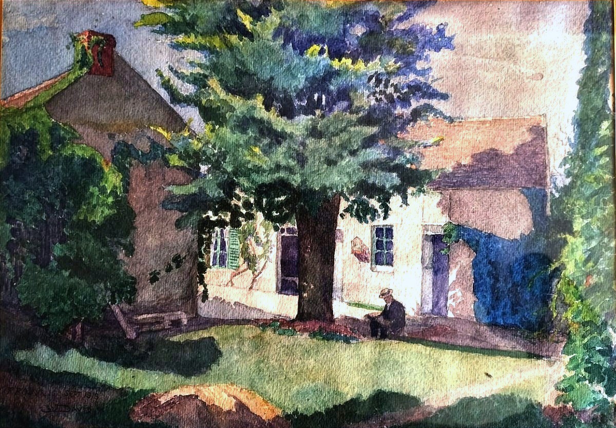Garden Scene French School 1913-photo-2