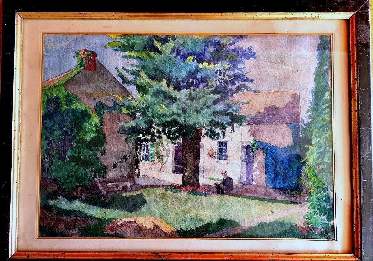 Garden Scene French School 1913
