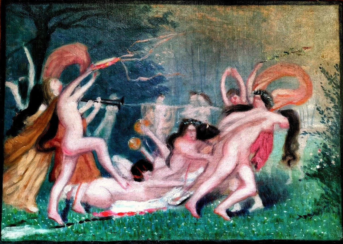 Sc&egrave;ne de Bacchanale Nymphes 1900
