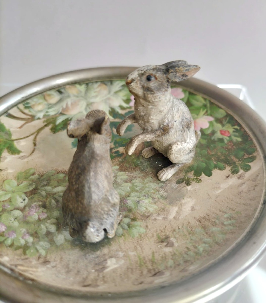 Baguier bronze de Vienne Lapins-photo-4