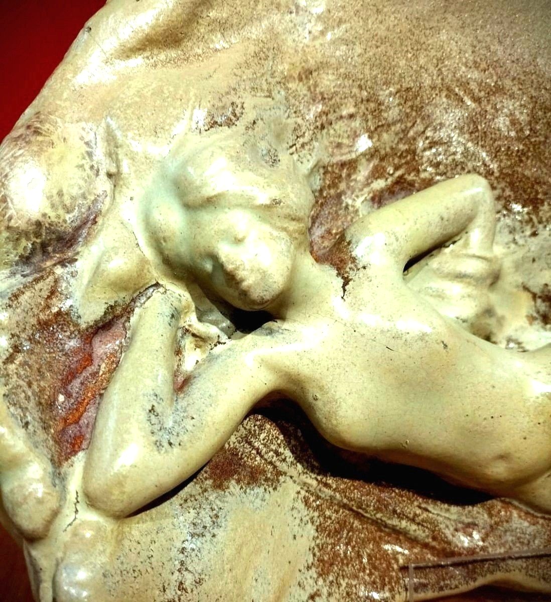 Art Nouveau Ceramic Reclining Woman 1905-photo-2