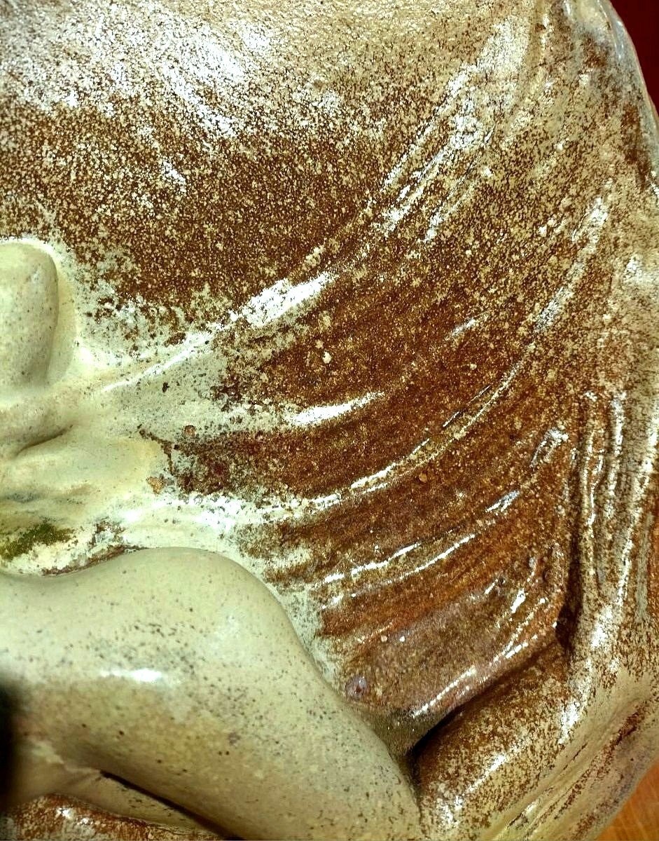 Art Nouveau Ceramic Reclining Woman 1905-photo-3
