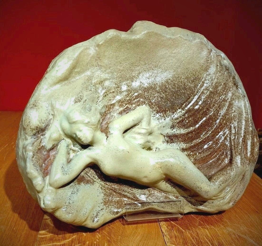 Art Nouveau Ceramic Reclining Woman 1905