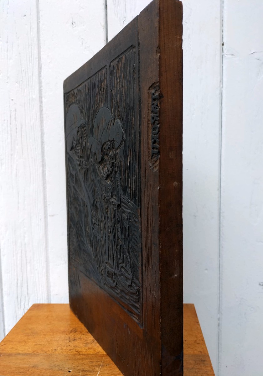 Ecole Japonaise Art D&eacute;co Matrice Gravure 1920-photo-3