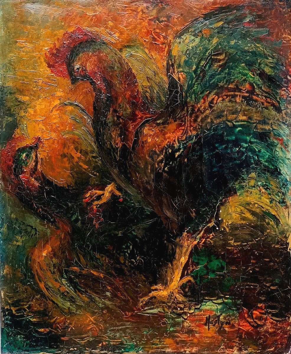 Combat De Coqs Ecole Expressionniste 