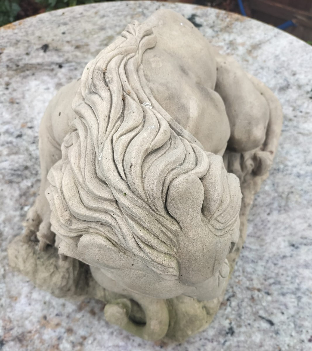Art Deco Stone Lion And Snake-photo-4