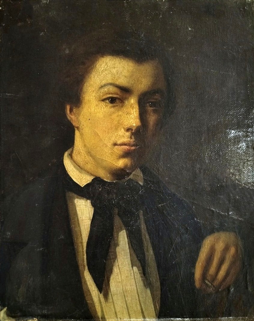 Portrait de jeune dandy &agrave; la cigarette 1870