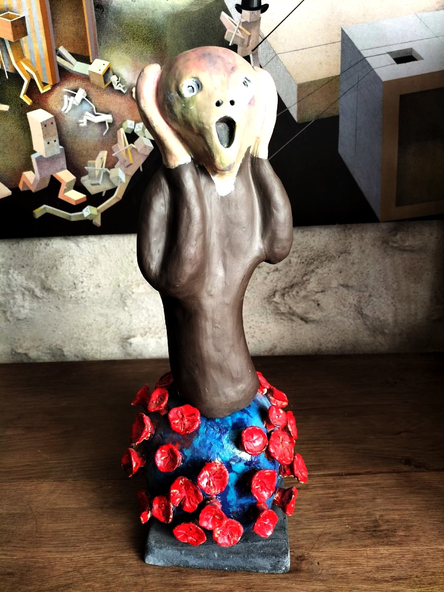 Art singulier Sculpture Le cri Munch 