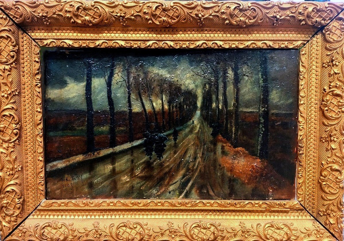 Impressionist School  "in The Rain" 1905