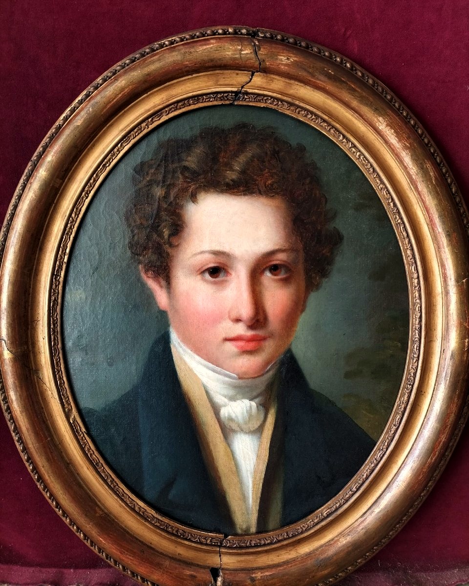 Portrait de jeune homme époque Restauration
