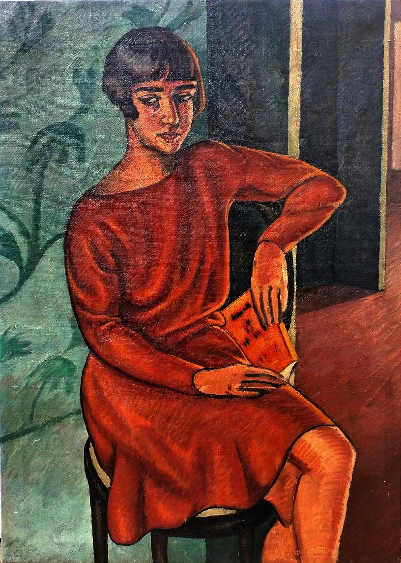 Large Portrait: Young Woman Reading, 1920
