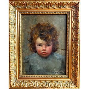 American Impressionist School Portrait Of A Child Vesta Simmons