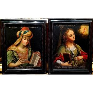 Pair Of Religious Paintings Late 17th Century