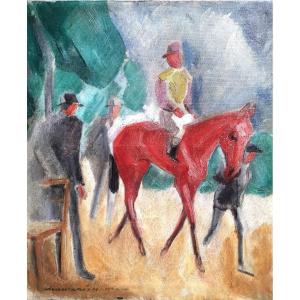 Cubist School Chaurand-naurac Jockey And Horse 1920