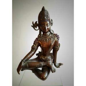 Indra N&eacute;pal Bronze Fin XIX &egrave;me Si&egrave;cle