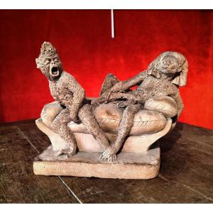 Napoleon III Satyr Terracotta Singerie