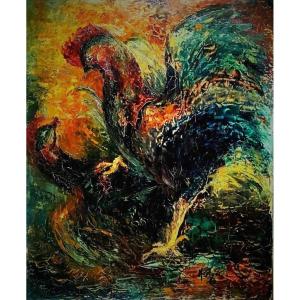Cockfight Expressionist School 1950