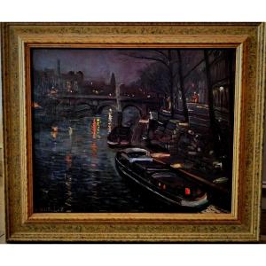 Les Quais De Seine Paris La Nuit 1930