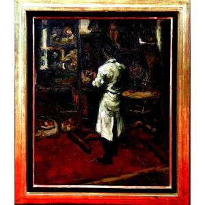 Autoportrait Peintre dans son atelier