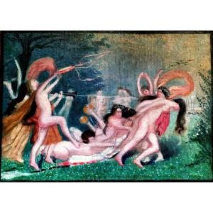 Sc&egrave;ne de Bacchanale Nymphes 1900