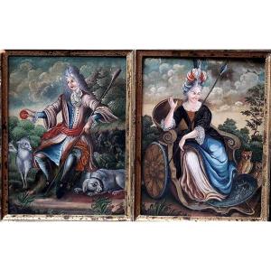 Pâris et Athéna Ecole Allemande 1720