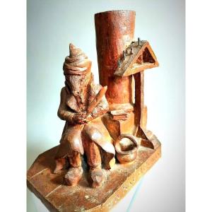 Anthropomorphisme Bougeoir Satyrique Rat d'&eacute;glise 1857