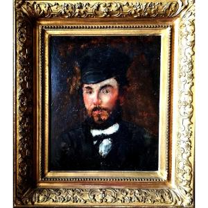Impressionist Portrait Of A Man In A Cap 1870