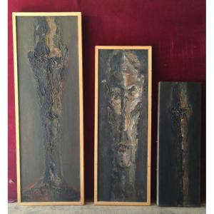 Suite de trois portraits n&eacute;o expressionnistes 