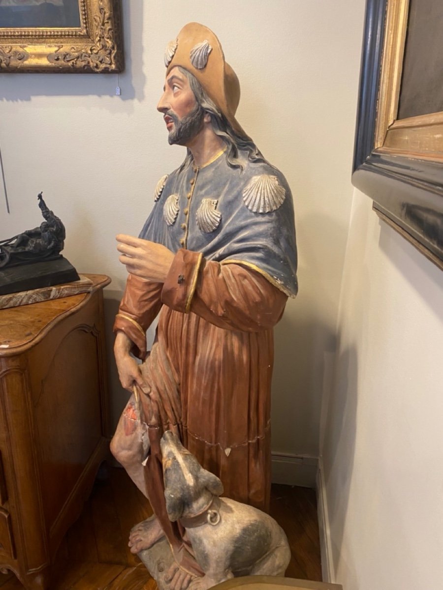 Statue Of Saint Roch And His Terracotta Dog-photo-3