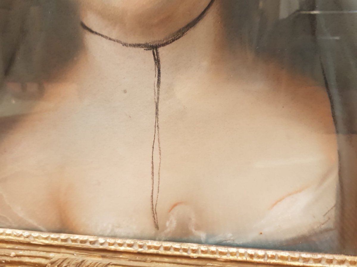 Portrait Of Eighteenth Woman, Pastel.-photo-2
