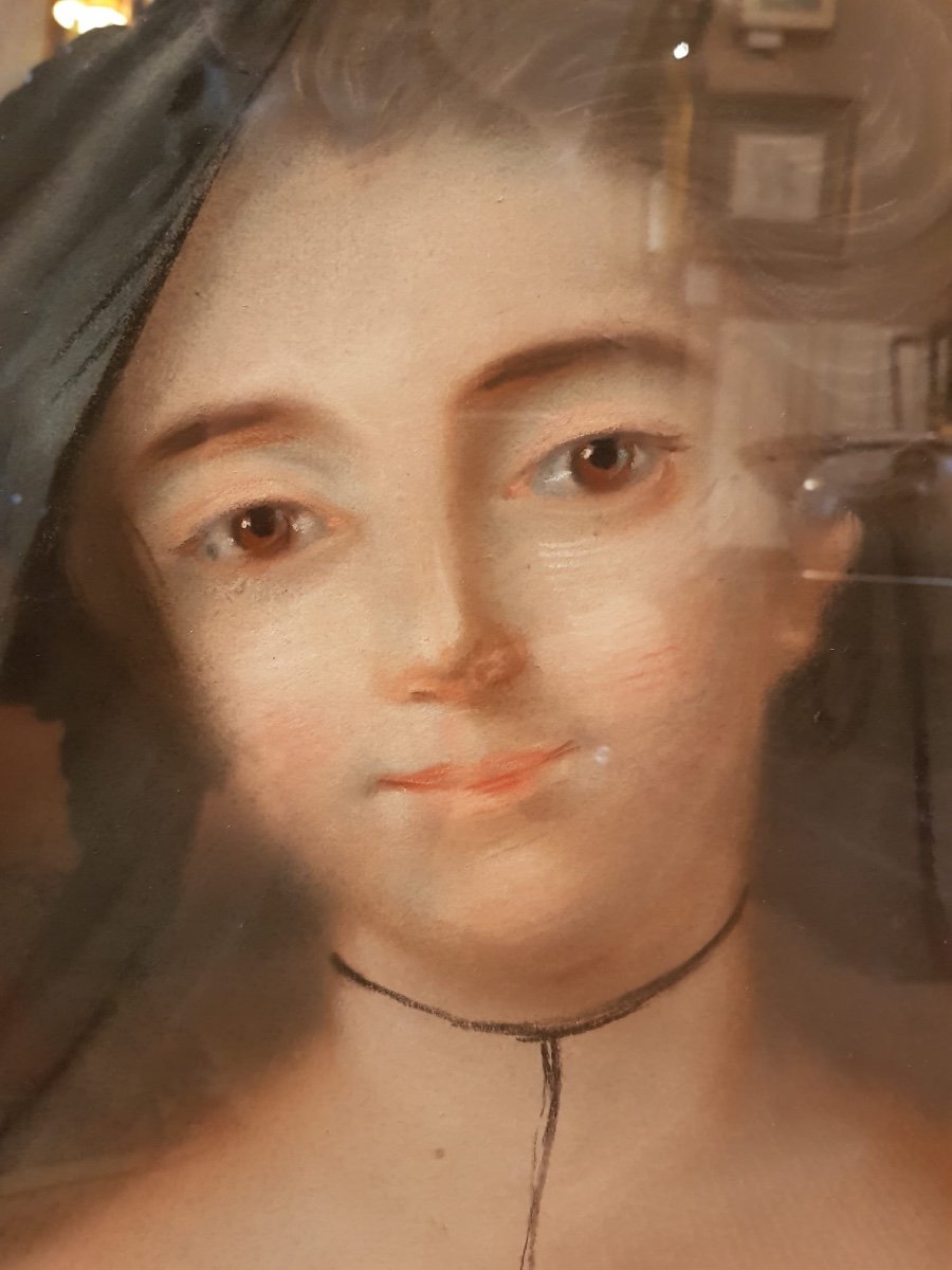 Portrait Of Eighteenth Woman, Pastel.-photo-3