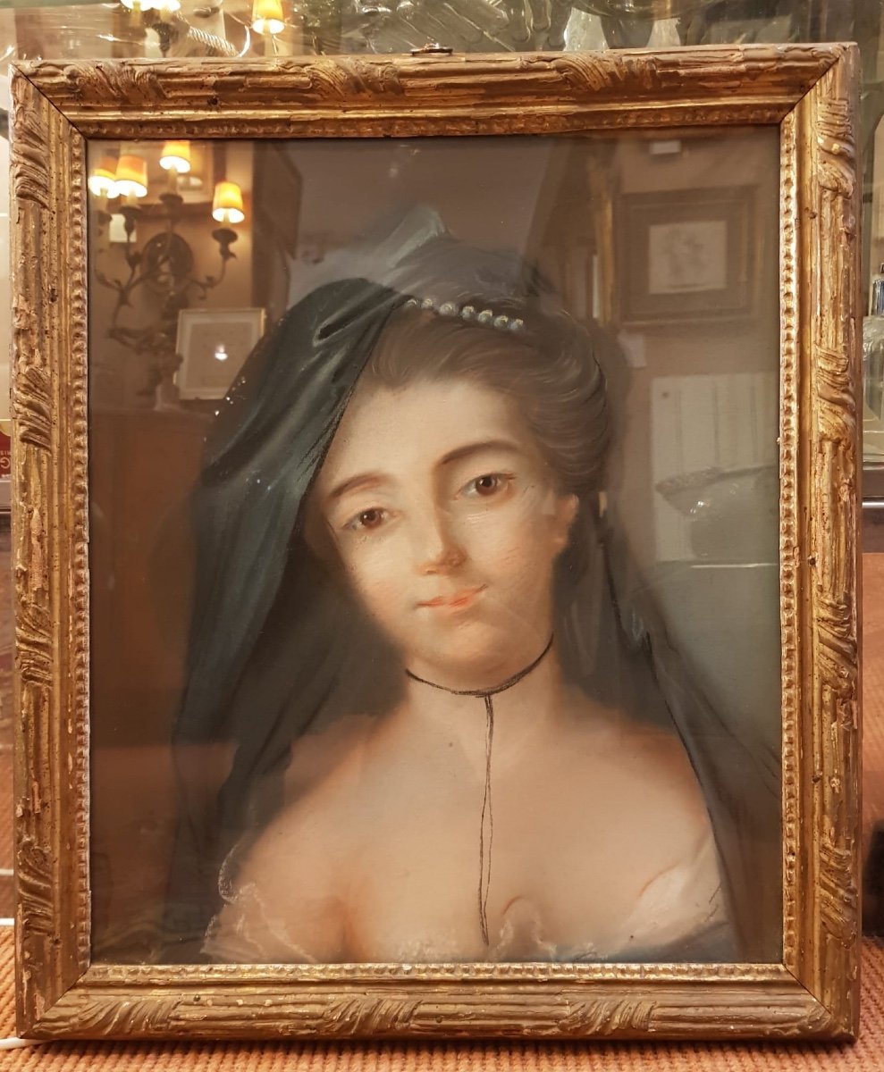 Portrait Of Eighteenth Woman, Pastel.-photo-4