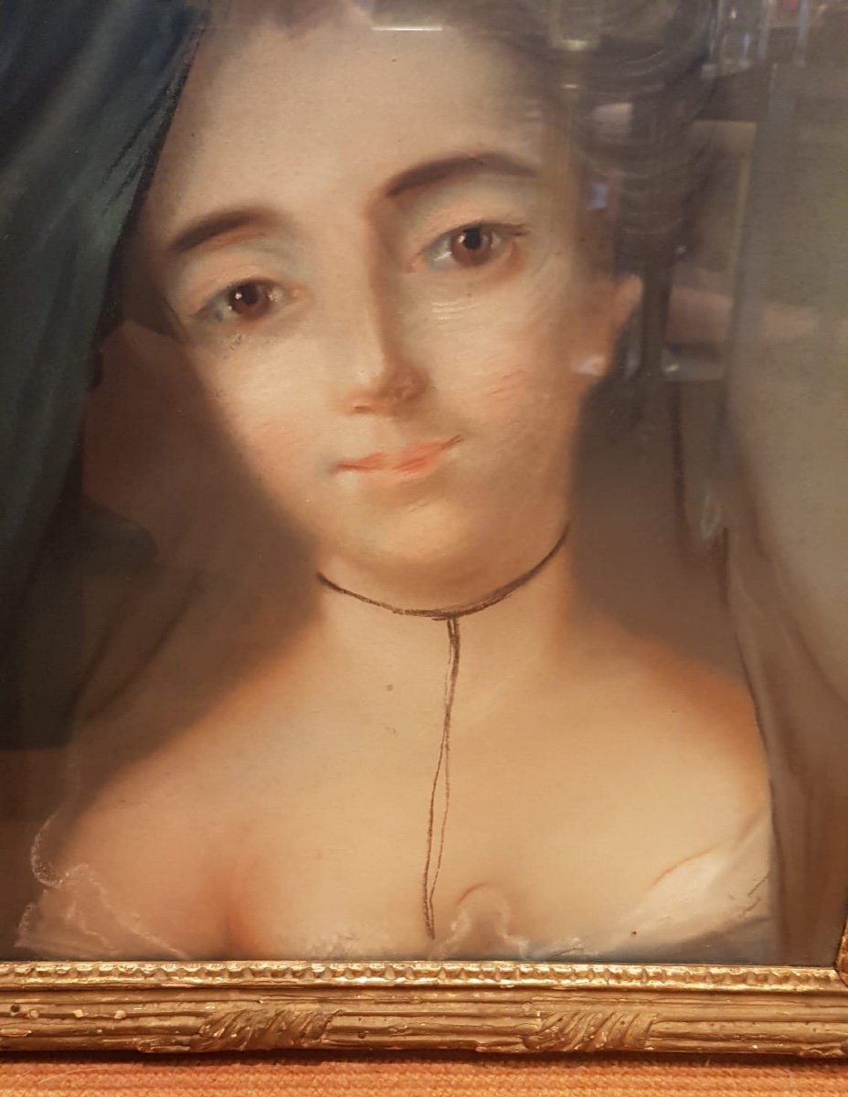 Portrait Of Eighteenth Woman, Pastel.-photo-2