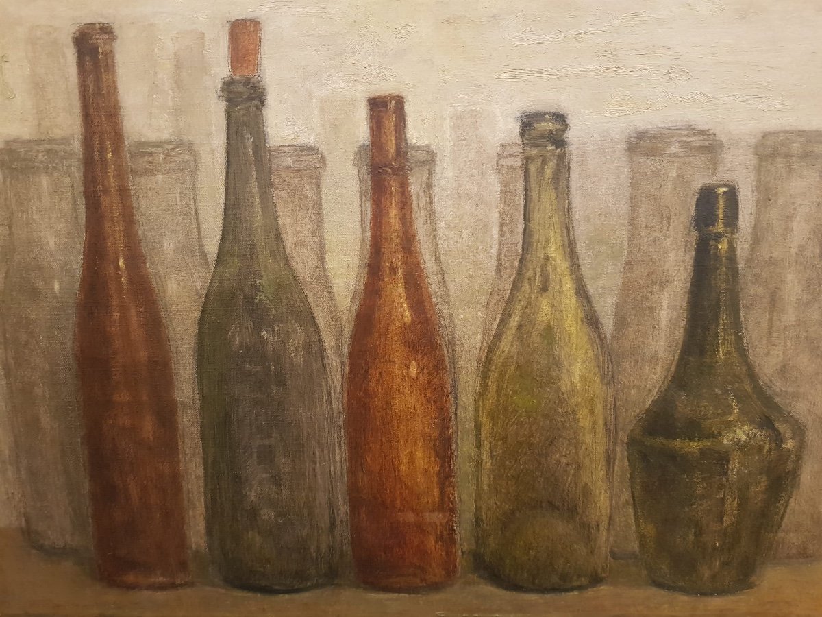 De Selva, Nature Morte Aux Bouteilles, XXe