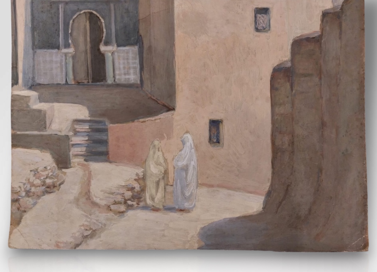 Gouache, Vue de Mostaganem, XXe.-photo-4