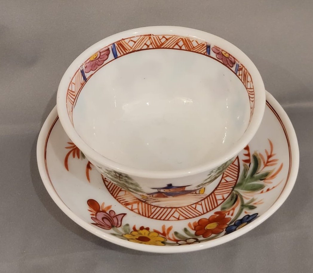 Tasse à Sorbet En Opaline à décor au chinois d'époque XVIIIeme -photo-3