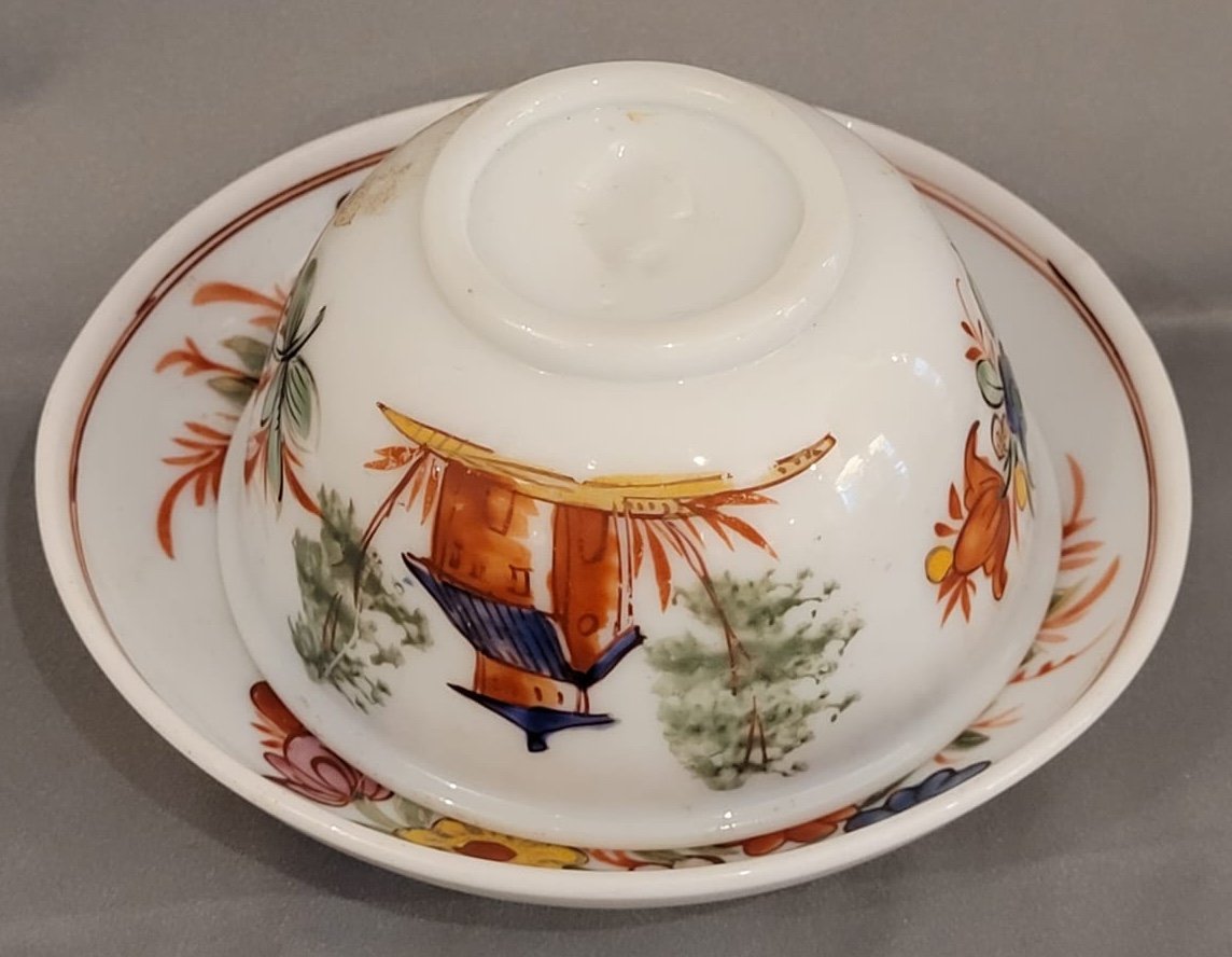 Tasse à Sorbet En Opaline à décor au chinois d'époque XVIIIeme -photo-1